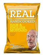 REAL Hand Cooked Ham & English Mustard Chips 35g.